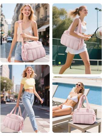 Small Gym Bag For Women, Mini Travel Duffle Bag With Shoe Bags And Coin Pouch,Duffle Bag For Travel With Wet Pocket, Carry On Weekender Bag, Portable Overnight Bag For Yoga, Pilates, Swimming