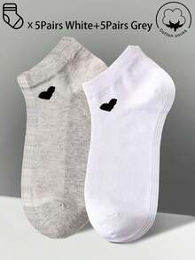 30/20/15/10/5/3/1 双装女士棉袜，隐形袜，短袜，白色袜，灰色袜，黑色袜，女士袜，可爱袜，女童袜，四季皆宜，透气网眼设计，吸湿排汗，柔软顺滑，适合节日、运动、休闲、商务等日常穿着，颜色随机组合 - 彩色 - 查看 12