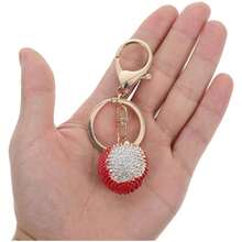 Rhinestone Lychee Bag Charm - Glitter Fruit Keychain Pendant For Women Purse Backpack Handbag Accessory - Cute Lychee Keyring Gift - Như Hình 28 - Xem 2