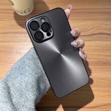 Capa para celular de alta qualidade com efeito laser aurora CD, acabamento metálico fosco iridescente e lente de vidro HD integrada, à prova de choque, compatível com as séries 17, 16, 15, 14, 13, 12 e 11. - Preto - Ver 4