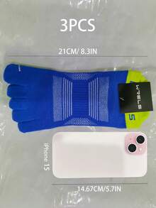 1双/3双装 WRELS 男女通用分趾袜，五趾设计。网眼材质，吸湿透气。符合人体工学的后跟设计，适合日常穿着和运动。 - 彩色 - 查看 25
