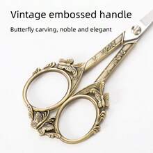 1 Pc Vintage  Style Scissors Stainless Steel For Cross Stitch Cutting Embroidery Sewing Handcraft Craft Art Work DIY Tool - 彩色 - 查看 2