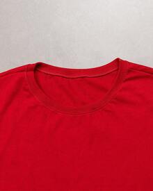 100% Cotton Men's Basic Short Sleeve T-Shirt - Red - View 4