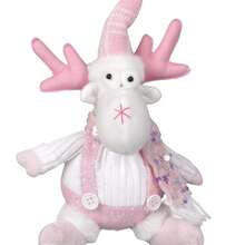 1pc New Christmas Sitting Plush Doll Santa Claus, Snowman, Reindeer, Pink Stuffed Doll, Ideal Gift For Girls, Best Friends, Lovers, Christmas Decoration