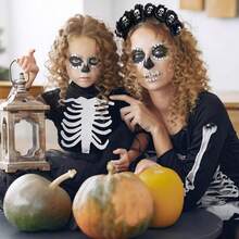 Halloween Skull Headband Day Of The Dead Black Flower Crown Hair Accessories For Women Girls Halloween Costume Cosplay Party