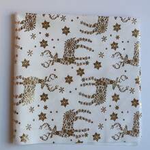 1 Piece Tablecloth Foil Print Christmas Snowflake Stag 59*59inch/59*102.36inch/59*120inch Golden Glow Fabric Holiday Brunch Potluck Family Gatherings Or Romantic Dinner Parties Themed Events Xmas Home Styling Even Photo Backdrops Festival Market