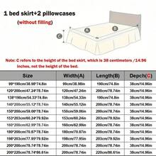 3pcs/Set Skin-Friendly Soft Floral Printed Bedskirt Set (1pc Bedskirt + 2pcs Pillowcases), Moisture-Wicking Breathable, Wrinkle-Resistant, All Season Use, Elegant Printing, Fashionable & Suitable For Bedroom And Hotel - National Peony-bed Skirt - View 5