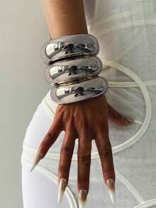 1 件袖口手镯、金手镯、宽手镯、粗手镯、手镯套装、宽手镯、女士手镯、送给她的礼物