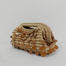 Nuova piccola borsa clutch con paillettes e uncinetto, con brillantini, borsa da sera fatta a mano, borsa per il trucco da viaggio