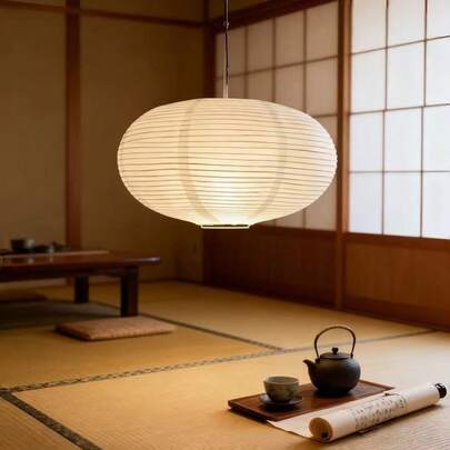 Đèn lồng giấy hình bầu dục màu trắng 16 inch - Chụp đèn treo phong cách Nhật Bản - Trung Quốc, Đèn lồng giấy Chụp đèn giấy dùng trang trí đám cưới, tiệc sinh nhật, trang trí lễ hội tại nhà