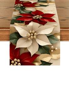 1 buah Taplak Meja Dekoratif Natal, Taplak Meja Motif Bunga Natal, Alas Meja, Dekorasi Meja Natal, Dekorasi Dapur dan Ruang Makan Persegi Panjang, Cocok untuk Pesta Liburan di Dalam dan Luar Ruangan, Dekorasi Natal, Dekorasi Meja Makan - MultiWarna - View 15