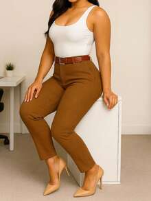 Women Pants - Camel - View 4
