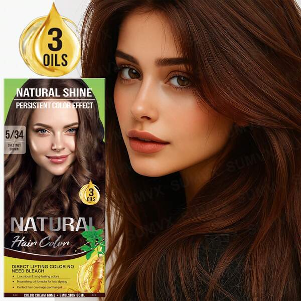 Herbal Hair Dye, Herbal Semi-Permanent Hair Dye, Unisex Instant Hair Dye, Plant Extracts, Nourishing Hair, Long-Lasting Color, Dyeing Fashionable Hair Color