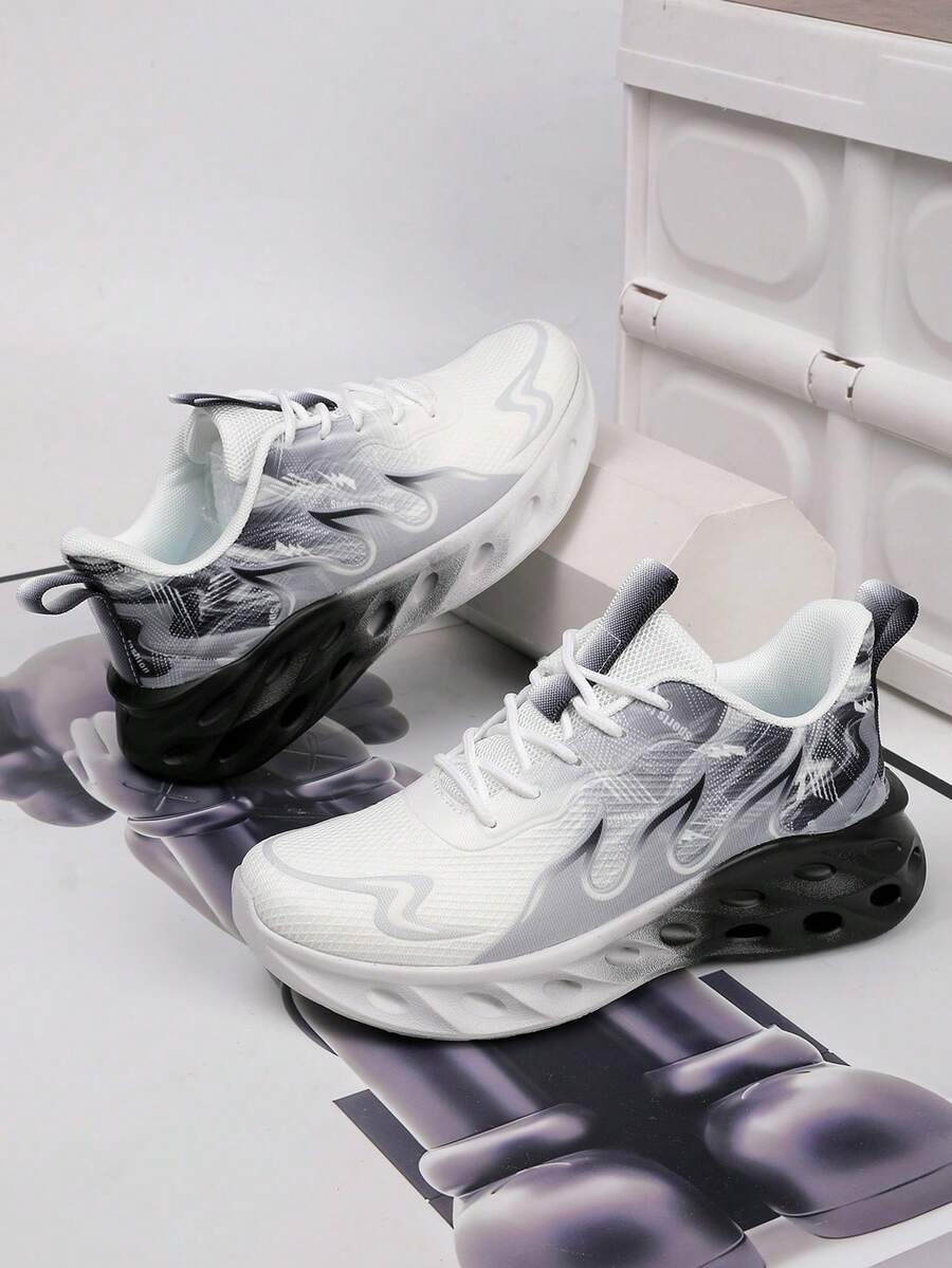 Zapatillas deportivas casuales para exteriores con suela asimétrica pintada a mano, con patrón de camuflaje, transpirables y cómodas, adecuadas para adolescentes, estudiantes, todo el año