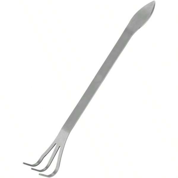 Edelstahl-Wurzelrechen, 3 Zinken, lockern den Boden, Bonsai-Baumwerkzeuge mit ergonomischem Griff für den Außenbereich