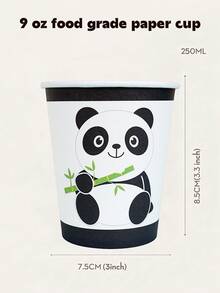 Copos de papel descartáveis para festas, copos de papel com estampa de panda e animais de desenho animado de 25 g, 10/25/30 ml. Adequados para diversos fins, artigos para piquenique, festas de aniversário, camping, decoração e eventos comemorativos. Presentes para festas, chás de panela, decoração de restaurantes, utensílios de cozinha, festas, pandas.