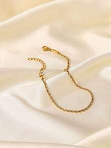 1 Stück Damen Edelstahl Gold Minimalistische Kette Fußkette, vielseitiges geschichtetes Accessoire