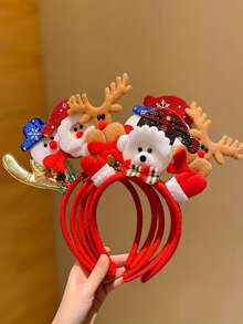 1/5 piezas Conjunto de diademas con elementos navideños, adecuado como regalo de Navidad para amigos, fiestas navideñas, tocados festivos, diademas temáticas, diseños navideños, tela ligera, textura suave, tocados festivos, diademas navideñas, regalos para amigos, invitados a la fiesta, regalos, viajes, regalos para mujeres, accesorios para el cabello, rellenos de calcetines