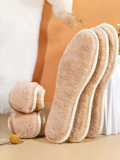 1 par de plantillas cálidas, plantillas de fieltro gruesas, transpirables y absorbentes con forro polar anti-olor para hombres en invierno