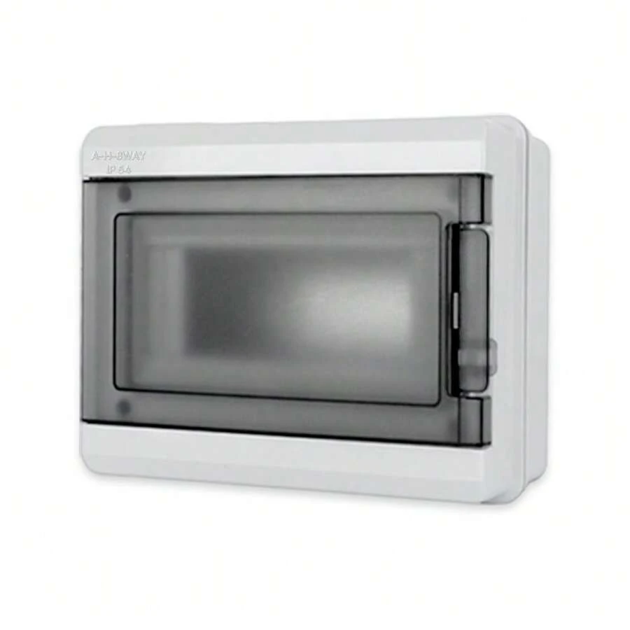 CILIA 8way Circuit Breaker Box,Distribution Protection Box With PC Plastic Breaker Box Cover Miniature Electrical Breaker Box Enclosure,Transparent Plastic Shell Design,For Indoor Outdoor Wall,Home, Garden Or Outdoor Use - Grey - View 1