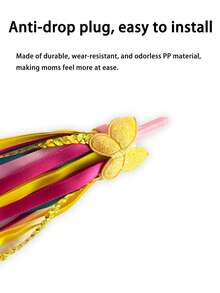 1 Pair Handlebar Streamers With Sequins, Tassels, Stars, Bowknot Decor For Scooter, Tricycle, Motorcycle, Bicycle - Multicolor - View 4