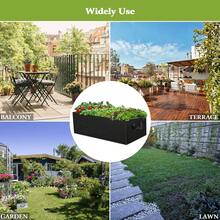  4 Packs Grow Bags, 6/10 Gallon Thickened Nonwoven Fabric Raised Garden Bed Square Flower Planter, Black Rectangle Heavy Fabric Raised Garden Bed For Vegetable Potato Onion, Durable Breathe Cloth Planting Container Pot For Indoor And Outdoor