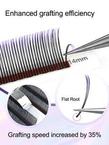 CoMango 12 Rows Mixed 8-15mm Ombre 5D Floral False Eyelashes, 0.07mm Fan-Shaped Premade Fluffy Natural Eyelash Extensions, Wholesale - trái cam - Xem 4