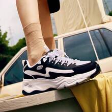 Skechers 新款女子復古緩震厚底甜酷運動老爹鞋 - 黑與白 - 查看 4