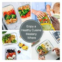 Glass Meal Prep Containers 22oz, 10 Pack Airtight Food Storage Containers With Lids,Glass Lunch Containers For Microwave, Oven, Freezer & Dishwasher - As Picture/J - View 5