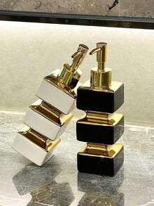 Kreatywna, unikalna, ceramiczna, czarno-biała butelka z dozownikiem mydła, wielokrotnego użytku butelka z pompką do łazienki w hotelu/domu, mydło w płynie, szampon, balsam, wielofunkcyjna