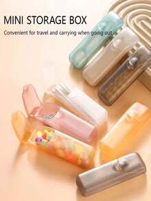 三件套 - 牙签牙线盒、小型收纳盒、旅行收纳盒、便携式药盒、小物件收纳管 - 彩色 - 查看 5