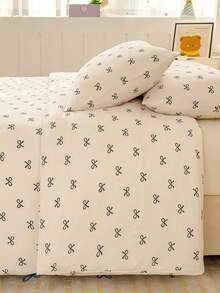 Bộ ga trải giường bằng sợi microfiber mềm mại với họa tiết nơ và trái tim - Bộ chăn ga gối 2/3 món tốt nhất - Bao gồm 1 ga trải giường và 1/2 vỏ gối - Giá cả phải chăng, chất lượng cao, phù hợp với giường đơn, giường đôi, giường cỡ lớn, quà Giáng sinh lý tưởng. - trắng - Xem 11