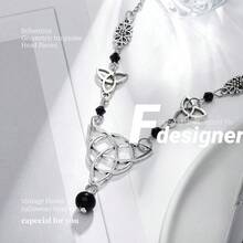 Gothic Head Chain Crystal Pendant Headpieces  Halloween Hair Pieces Jewelry Boho Hairband For Women And Girls Black