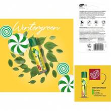 álsamo Labial Natural de 4. 25 gr - Hidratante, Protege y Suaviza, Resiste al Agua, con Protecció Solar FPS 15 y Sabor WinterGreen - Amarillo - Ver 2