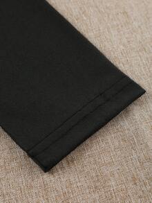 Disney IP Licensed Women's Long Sleeve T-Shirt, Minnie Mouse Icon, Bow Cartoon Print, Crew Neck, Stretchy, Suitable For Daily Wear, Easy Care Material, Fashionable Casual Women's Long Sleeve T-Shirt, Spring/Autumn/Winter - Black - View 7