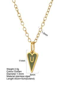 1pc Fashion Personalized 26 Initial Letter Pendant Necklace, Versatile Design Suitable For Christmas Wear & Gift - Gold - View 22
