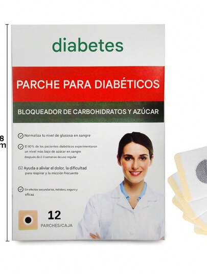 12 parches diabetikos reguladores de azúcar bloqueadores carbohidratos profesionales caja 12 piezas salud bienestar cuidado personal regulador eficiente