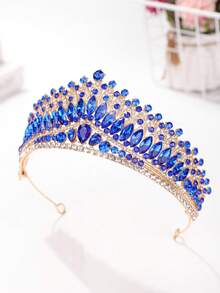 1 Stück luxuriöser Braut-Hochzeitskopfschmuck Kristallkrone Haarband, elegantes Accessoire für Hochzeit, Bankett