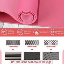 Tapete para Yoga/Pilates y Deportes, Esterilla Yoga Antideslizante con Bolsa y Correa para Llevar al Hombro, Esterilla de Gimnasia Acolchada para Ejercicio Fitness 183x 61x 0.6cm - Rosa - Ver 10