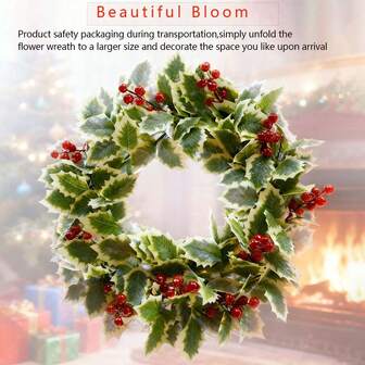 1pc 17.72in Winter Decorations|Christmas Wreath|Wreaths Front Door|Room Decor|Christmas Decoration|Home Decor|Christmas Decorations For Home|Christmas Decor Home|Christmas Decor|Wall Decor|Living Room Decor|Christmas Decoration 2025|Christmas Decorations For Home Living Room
