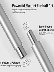 1支升级版猫眼美甲凝胶，带玻璃珠磁铁，粉色/银色/绿色/玫瑰金猫眼磁性指甲油，配有双头磁棒，磁吸力强，多功能美甲设计工具