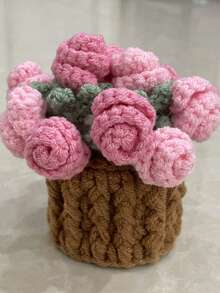 Handgemachte DIY Rose Blumen Tasse Untersetzer, gehäkelter Tassen Untersetzer verwandelt in Blumenstrauß, kreatives Geschenk