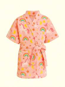 Children's - Youth Terrycloth Character Pool Bathrobe - Unicorn - View 2