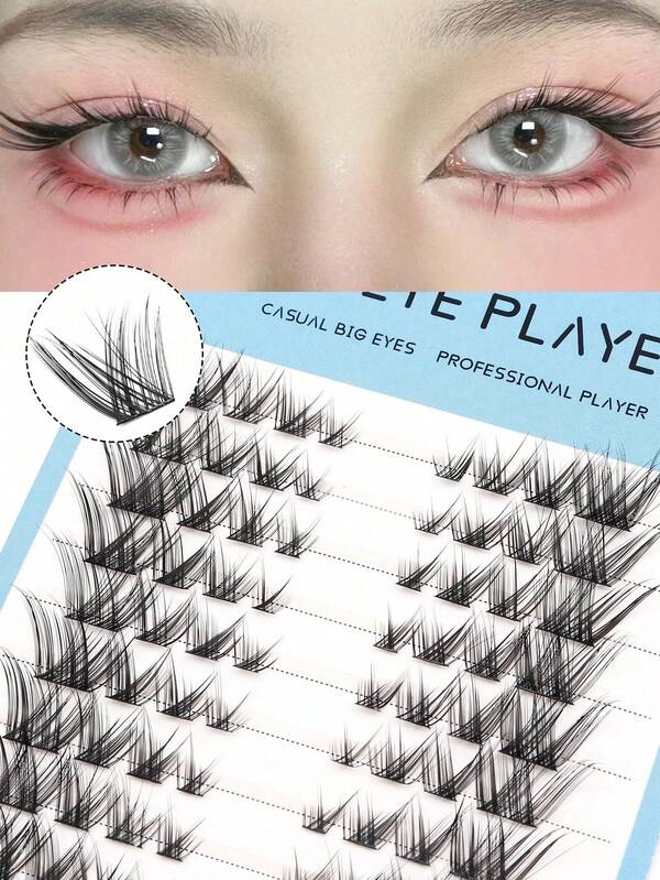 Set de 80 piezas de extensiones de pestañas con efecto alargador y rizador, pestañas postizas de aspecto natural adecuadas para uso diario, ir al trabajo y citas de mujeres