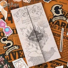 Warner Bros 1 件哈利波特霍格沃茨魔法学校地图魔法角色扮演道具电影动漫周边镀金门票寻宝地图房间装饰桌面摆件圣诞节生日搞怪礼物 - 彩色 - 查看 10