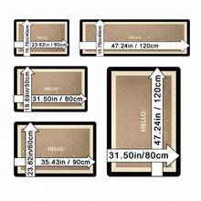 1 szt. Prosty dywanik kuchenny z nadrukiem Nordic HELLO Letter Print, beżowo-czarny, supergęsty, krótki pluszowy materiał, 1000 g/m², odpowiedni do kuchni, przedpokoju, salonu, pralni, korytarza, sypialni, przedpokoju, nowoczesnego wystroju domu, nadający się do prania w pralce, na Boże Narodzenie, Święto Dziękczynienia, prezent na parapetówkę