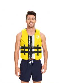 HISEA Adult Water Sports Swimming Vest; Men's Outdoor Sports And Swimming Equipment; Women's Outdoor Fishing Buoyancy Suit; Side Zipper Surfing Buoyancy Vest - Yellow - View 5