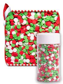 Christmas Sprinkles, Multicolored Pearls For Cake Decorating, Snow Flower Sprinkles For Baking, Pearls Jimmies Mix, Cake Topper Ice Cream Cupcake Cookie Toppings Dessert Decorations, Christmas Winter Party Supplies