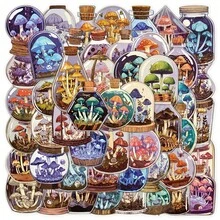 50pcs Graffiti Mushroom Bottle Stickers Matte Surface For Laptop Luggage Shelf Flat Shell Suitcase Helmet Guitar Player Case Decorative Stickers PET Not Repeatable Bright Colour Perfect For Giving To Friends - Multicolor - View 13