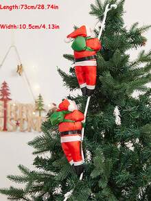1 Stück Weihnachtsmann klettert auf Weihnachtsbaum Dekoration, Innen- & Außen Feiertags Wanddekoration, Weihnachtsmann klettert an Seil Festliche Weihnachtsbaum Deko, Multi- mit roten und grünen Weihnachtsmännern, Fensterausstellung, Haus Tür Wanddekoration, Weihnachtsbaum Party Deko, Weihnachtsparty Zubehör
